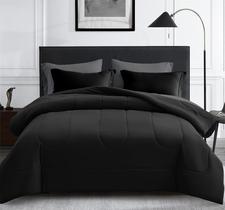 Juego de Edredón Maple&Stone para Cama Queen con Sábanas 7 Piezas Negro Juego de Edredón Maple&Stone para Cama Queen con Sábanas 7 Piezas Negro