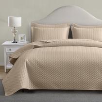 Juego de edredón Maple&Stone Twin/Twin XL Beige con patrón Chevron ultrasónico Juego de edredón Maple&Stone Twin/Twin XL Beige con patrón Chevron ultrasónico