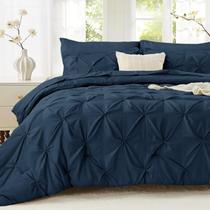 Juego de edredón Sasttie Queen, 7 piezas, juego de cama completo, diseño con pliegues pintuck, adecuado para todas las estaciones, incluye edredón, sábana plana, sábana ajustable, fundas de almohada y fundas decorativas, color azul marino Juego de edredón Sasttie Queen, 7 piezas, juego de cama completo, diseño con pliegues pintuck, adecuado para todas las estaciones, incluye edredón, sábana plana, sábana ajustable, fundas de almohada y fundas decorativas, color azul marino