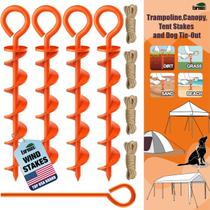 Juego de Estacas para Carpa Eurmax USA en Acero con Forma de Sacacorchos - Naranja