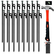 Juego de estacas para tienda de campaña con martillo Tialero 16 piezas estacas de 30 cm + martillo