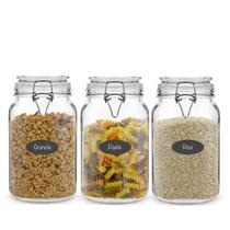 Juego de frascos para almacenamiento de alimentos JoyJolt 3x1.5L de vidrio hermético Juego de frascos para almacenamiento de alimentos JoyJolt 3x1.5L de vidrio hermético