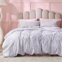 Juego de Funda de Edredón Bedsure Morado Tamaño King con Lazo Jacquard