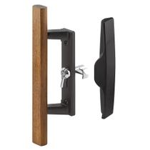 Juego de manijas para puerta corrediza de vidrio PRIME-LINE C 1259, 10 cm, madera negra