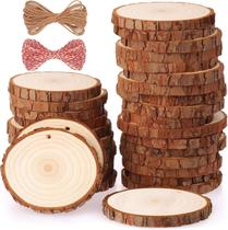 Juego de Manualidades con Rodajas de Madera Fuyit 30 Piezas Círculos de 6-7 cm con Agujero