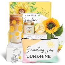 Juego de Regalo con Vaso para Beber Frerdui 470ml y Canasta con Girasoles