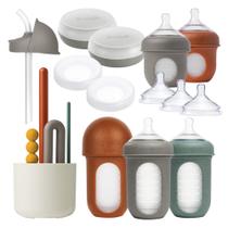 Juego de Regalo de Biberones Boon Nursh para Bebé, Esenciales de 120 ml y 240 ml
