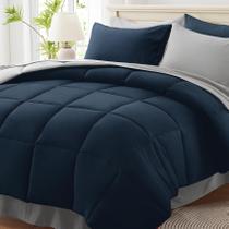 Juego de ropa de cama Anluoer California King de 7 piezas en azul marino y gris Juego de ropa de cama Anluoer California King de 7 piezas en azul marino y gris