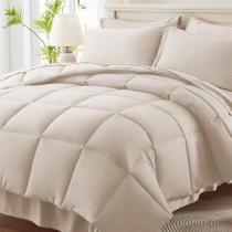 Juego de ropa de cama Anluoer California King tamaño beige 7 piezas Juego de ropa de cama Anluoer California King tamaño beige 7 piezas