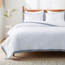Juego de ropa de cama de edredón Bedsure Blanco tamaño King con 2 fundas de almohada