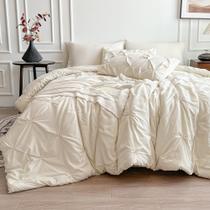 Juego de Ropa de Cama Maple&Stone Tamaño Full con Edredón 7 Piezas Crema