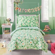 Juego de ropa de cama para niños pequeños UOZZI 4 piezas Flores verdes 107x145 cm Juego de ropa de cama para niños pequeños UOZZI 4 piezas Flores verdes 107x145 cm