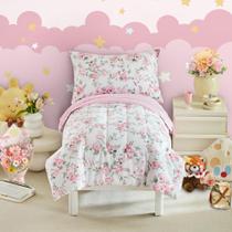 Juego de ropa de cama para niños pequeños UOZZI 4 piezas Microfibra suave con flores rosas Juego de ropa de cama para niños pequeños UOZZI 4 piezas Microfibra suave con flores rosas