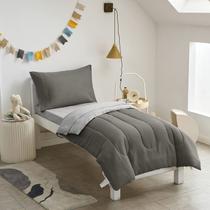 Juego de Ropa de Cama para Niños Pequeños UOZZI BEDDING de 4 Piezas Gris Oscuro