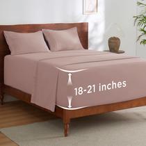 Juego de Sábanas Bedsure de Bolsillo Profundo para Cama Full, Rosa Empolvado