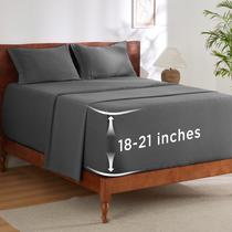 Juego de Sábanas Bedsure Twin XL GentleSoft Transpirable Gris Oscuro Juego de Sábanas Bedsure Twin XL GentleSoft Transpirable Gris Oscuro