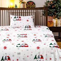 Juego de Sábanas para Niños BYSURE Talla Twin con Enano de Navidad, 3 Piezas