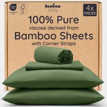 Juego de Sábanas Queen Bambaw de Bambú 4 Piezas con Bolsillos Profundos y Efecto Refrescante Juego de Sábanas Queen Bambaw de Bambú 4 Piezas con Bolsillos Profundos y Efecto Refrescante