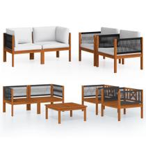 Juego de salón para patio Casafoyer de 4 piezas en madera maciza de acacia