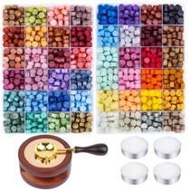 Juego de Sellos de Cera Aottom 48 Colores 1248 Piezas con Olla para Derretir
