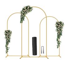 Juego de Soportes para Fondos con Arco Metálico ParseBio 183/201/220cm Dorado