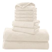 Juego de Toallas de Microfibra Cosy Family de 8 Piezas en Color Crema