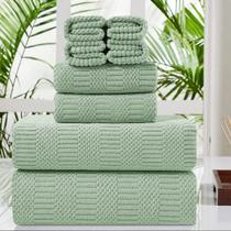 Juego de Toallas Oliven 8 Piezas, Toallas de Baño Sobredimensionadas en Verde