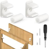 Juexica Presilhas Frontais para Frente Falsa de Gabinete 2 Pares Branco Plástico Juexica Presilhas Frontais para Frente Falsa de Gabinete 2 Pares Branco Plástico