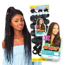 Jumbo P/ Tranças Liso Ondulado Tips Body Wave Crochet Braid 240Gr