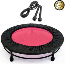 Jump Rosa Profissional Mini Cama Elástica + Capa Preta+Corda