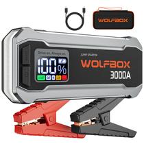 Jump Starter WOLFBOX 3000A 16000mAh - Para Carros a Gasolina (8L) e Diesel (6L)