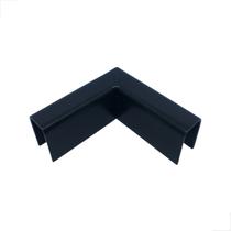Junção Canto Vidro Inox 90º V/V Guarda Corpo Encaixe Preto