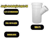 Junção de Esgoto Redução 100x75mm Encanamento 5Und Junção de Esgoto Redução 100x75mm Encanamento 5Und