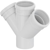 Junção Dupla Em Y 45 Graus PVC Branca Para Canos De Água De Esgoto De 4x4x4”100x100x100mm Tigre