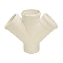 Junção Esgoto Dupla 75x75mm PVC Branca - Amanco