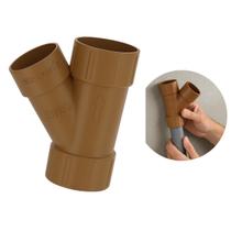 Junção Soldável Pvc 50mm Tubo Bolsa 1.1/2 Marrom Estrela