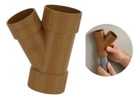 Junção Soldável Pvc 50mm Tubo Bolsa 1.1/2 Marrom Estrela Junção Soldável Pvc 50mm Tubo Bolsa 1.1/2 Marrom Estrela