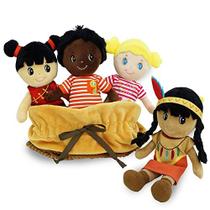 June Garden Soft Baby Doll Set - Diversidade Multicultural 8.5 "Bonecas de pelúcia com saco de armazenamento - Presente para bebês e crianças pequenas
