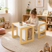 Junges Conjunto Mesa e Cadeira Cubo Montessori 923 Madeira MDF Pintura Atóxica Design Inteligente Transformação em Cubo Compacto para Crianças A parti Junges Conjunto Mesa e Cadeira Cubo Montessori 923 Madeira MDF Pintura Atóxica Design Inteligente Transformação em Cubo Compacto para Crianças A parti