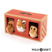 Jungle Box com 3 Mini Cabeças De Parede Pelúcia Wild And Soft