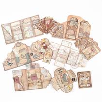 Junk Journal Folio VYRANA Vintage Style com bolso acordeão