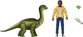 Jurassic World Human & Dino Pack Darius & Baby Brachiosaurus Camp Cretáceos Action Figures, 2 Acessórios, Juntas Móveis, Escultura Autêntica, Idades de Presente 4 Anos e Mais - Jurassic World Toys