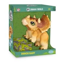 Jurassic world triceratops marrom dinos baby pupee