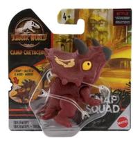 Jurassic World Triceratops Vermelho Snap Squad Mattel C/nf
