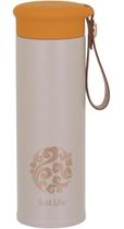 JUST LIFE GARRAFA TÉRMICA 20x6x6cm 450ml INOX BEGE PAREDE DUPLA
