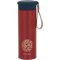 JUST LIFE GARRAFA TÉRMICA 20x6x6cm 450ml INOX LARANJA PAREDE DUPLA