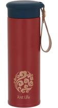JUST LIFE GARRAFA TÉRMICA 20x6x6cm 450ml INOX LARANJA PAREDE DUPLA