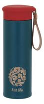 JUST LIFE GARRAFA TÉRMICA 20x6x6cm 450ml INOX VERDE PAREDE DUPLA