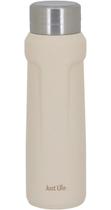 JUST LIFE GARRAFA TÉRMICA 23x7x7cm 500ml INOX BRANCO PAREDE DUPLA