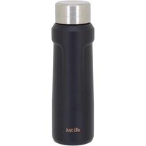 JUST LIFE GARRAFA TÉRMICA 23x7x7cm 500ml INOX PRETO PAREDE DUPLA